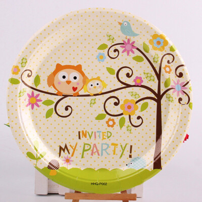 

FANLUS 9inch 20-Count Round Paper Dinner Plates Happi Tree Sweet Baby birthday party decorations supplies Various specifications