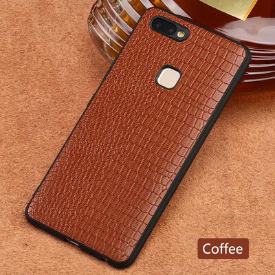

Genuine Leather Phone Case For Vivo X20 Plus Crocodile texture Back Cover For X9 Plus Cases