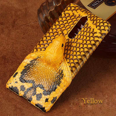 

Genuine Leather Phone Case For Nokia 8 Case Snake Head Rear cover Half-wrapped Back Cover