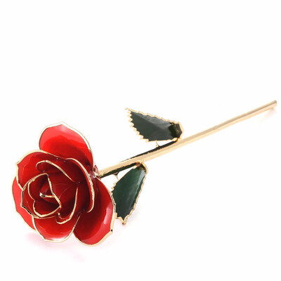 

Tangerine 24K Gold Rose Unique for Mother Wife Girlfriend Her Women Made from Real Rose Flower with Stand nacarat