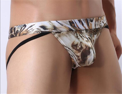 

T-shaped underwear printed double - tone trousers U-convex sexy briefs foreign trade mens underwear