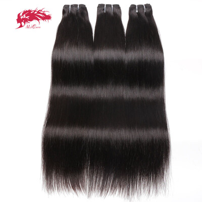 

Ali Queen Hair Products 3Pcs Lot Young Girl Brazilian Straight Human Hair Weave Bundles Natural Color Virgin Hair