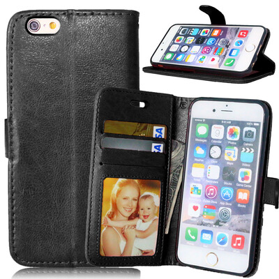 

MOONCASE чехол для Apple, iPhone 4/4S/ 5/5S 6/6s /6 Plus/ 6s Plus Фолио Флип Слот кожаный бумажник карты и складная подставка Feature крышки мешка