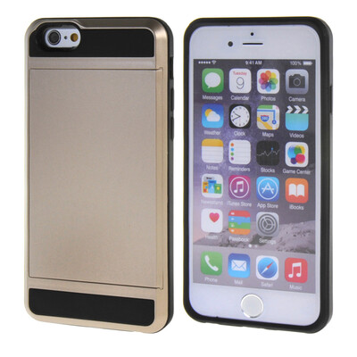 

MOONCASE ЧЕХОЛ ДЛЯ iPhone 6 / 6S (4.7") Soft Silicone Gel TPU Skin With Card Holder Protective Gold