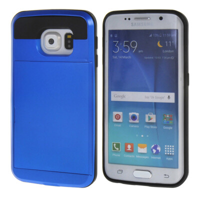 

MOONCASE ЧЕХОЛ ДЛЯ Samsung Galaxy S6 Edge Soft Silicone Gel TPU Skin With Card Holder Protective Dark Blue