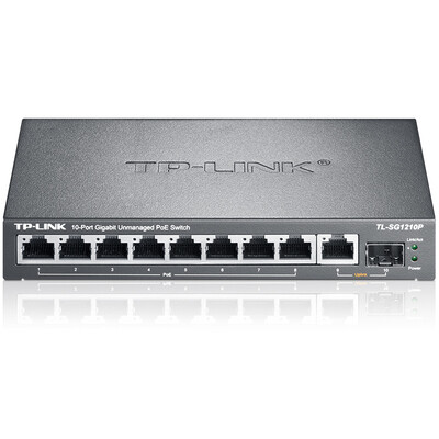 

TP-LINK SG1210P 8-port Gigabit POE switch 1 Gigabit 1 Gigabit fiber port