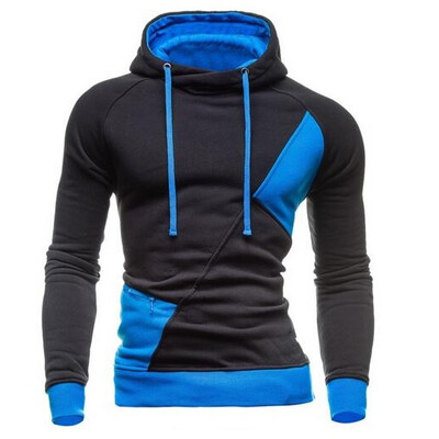 

Zogaa New Mens Hoodie Color Matching Patchwork Hooded