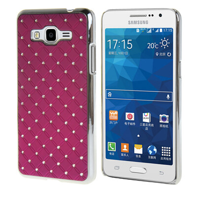 

MOONCASE Hard Chrome Rhinestone Bling Star Back Case Cover for Samsung Galaxy Grand Prime G5308 Purple