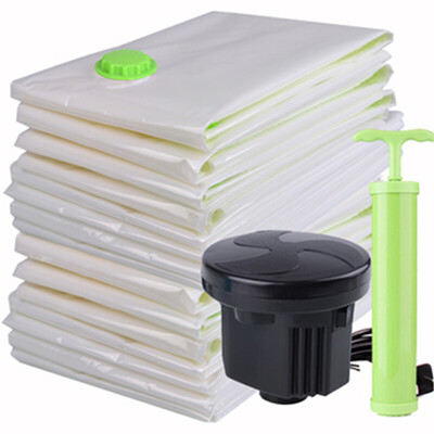 

Space workshop vacuum compression bag storage bag clothes cotton quilt finishing bag car travel Ziplock bag 3 extra large 3 big 3 medium 3 small 3 hand roll 15 sets with hand pump electric pump
