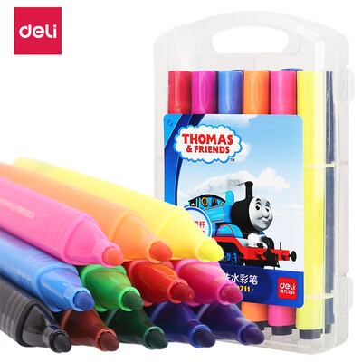 

Deli Deli Thomas series 12 color easy to wash thick triangle student watercolor pen 70711