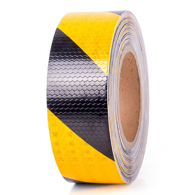 

Tencent CT high reflective body warning tape reflective stickers traffic car reflective film truck anti-collision warning tape laminating reflective film 5cm yellow black twill 25 meters