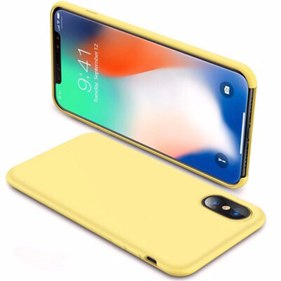 

IPhone X Case Love Series liquid silica gel double layer structure shockproofeasy to clean soft microfiber pad