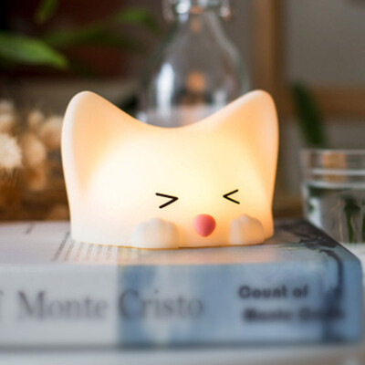 

Fun play vibrating practical birthday gift girl Christmas gift Valentines Day gift to send girlfriend to call cat silicone night light colorful color pat light rechargeable baby feeding lamp