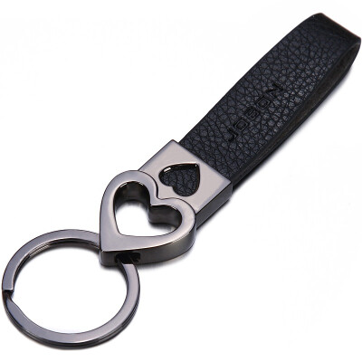 

Jingdong Supermarket] JOBON Zhongbang fiber leather circle heart ring with Ying series key ring ZB-002B black