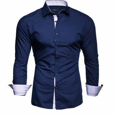 

Men Fashion Long Sleeve Shirts Cotton Business Turn-down Collar Shirts Plus Size -4XL