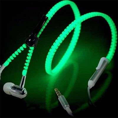 

Time limit Colorful Luminescent Metal Zipper Headset With Microphone In-Ear Headset 35mm For Mobile Phone MP3 MP4 Music Players