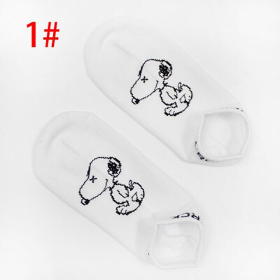 

1 Pair Unisex Couple Fashion Cotton Cute Cartoon Pattern Printed Ankle Socks