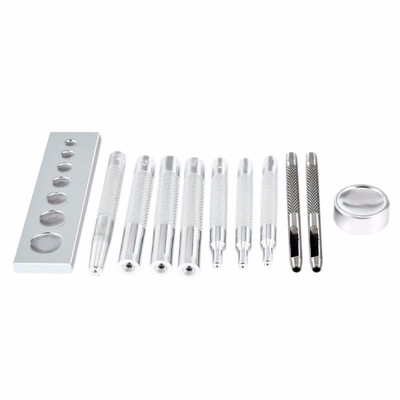 

Snap Button Fastener Installation Kit Metal Leather Craft Tool Rivet Setter Base Set