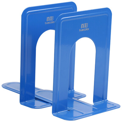 

TRUECOLOR 6 inch metal iron book stand bookend book by book holder student office supplies 2 pieces pay blue DT6731