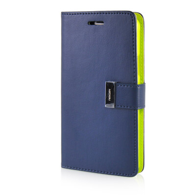 

MOONCASE Leather Side Flip Wallet Card Slot Pouch Stand Shell Back ЧЕХОЛ ДЛЯ Samsung Galaxy Note 4 N9100 Blue