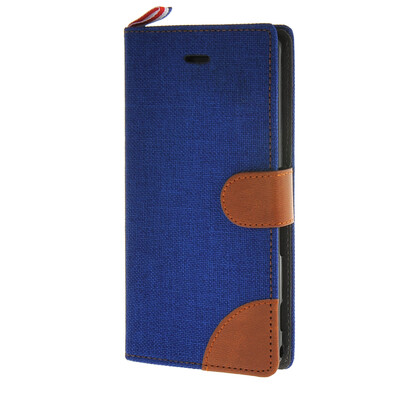 

MOONCASE Denim Style Flip Wallet Card Pouch Bracket Back чехол для Cover Sony Xperia M2 синий