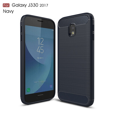 

Goowiiz Phone Case For Samsung Galaxy J330J3 Pro 2017J3 2017 European Fashion Slim Carbon Fiber TPU Soft Silicone