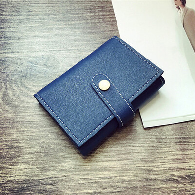 

Solid Color Brief Paragraph 3 Folds Wallet Creative Womens Fashion Wallet Card Package