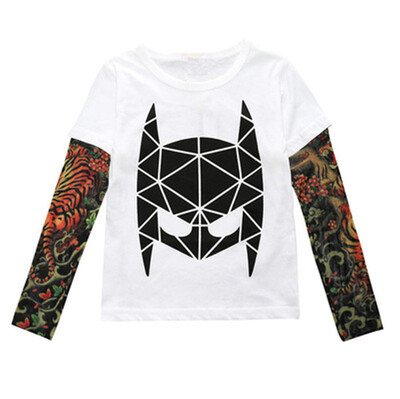

2018 Boy Clothes Cotton T-shirt Long Sleeve Children Tee Shirts Novelty Tattoo Sleeve Baby Girl Tops Spring&autumn KidsTop