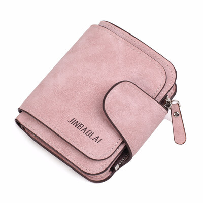 

Woman Leather Wallet Short Card Holders Large Note Photo Holder Zipper Pocket