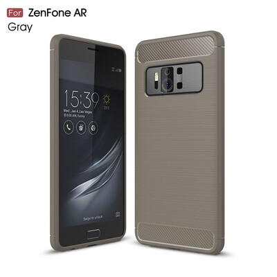 

Goowiiz Phone Case For ASUS ZenFone AR ZS571KL Fashion Slim Carbon Fiber TPU Soft Silicone Prevent falling
