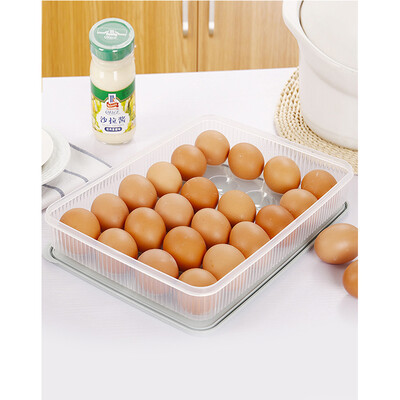 

Star found Japanese thickened dumplings box can be stacked 24 grid with cover home shockproof egg box refrigerator storage box double plastic box 2 Pack