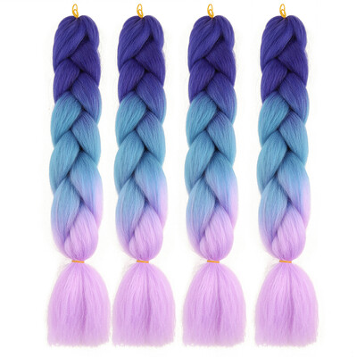 

63 Colors 4 piecelot Synthetic 2T3T4T High Temperature Fiber Ombre Braiding Hair 24 inch Jumbo Braids Hair Extensions