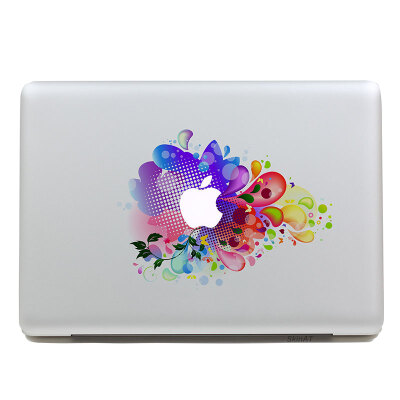 

GEEKIDMacbook decal sticker Partial decal macbook pro decal macbook air decal rainbow apple sticker mac retina decals