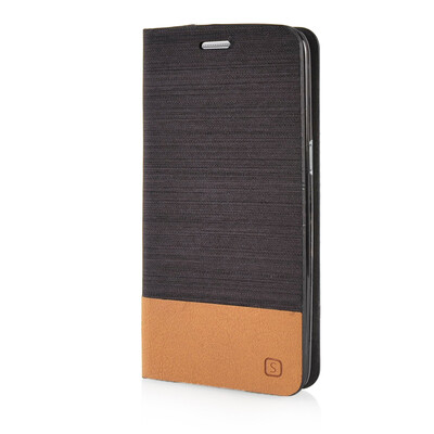 

MOONCASE Canvas Design Leather Side Flip Pouch Stand Shell Back ЧЕХОЛ ДЛЯ Samsung Galaxy Grand Prime G5308W Coffee