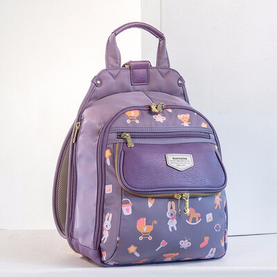 

Sunveno New Fashion PU Mummy Diaper Bag Waterproof Travel Backpack High Capacity Insulation Baby Care Maternity Changing Wet Bag