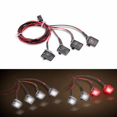 

RC LED Lamp 4pcs RC Car Multi-Function Square LED Light with Lampshade for 110 RC Crawler Car HSP REDCAT Axial SCX10 Traxxas TRX