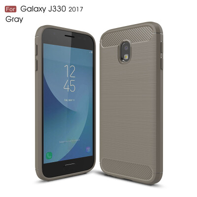 

Goowiiz Phone Case For Samsung Galaxy J330J3 Pro 2017J3 2017 European Fashion Slim Carbon Fiber TPU Soft Silicone