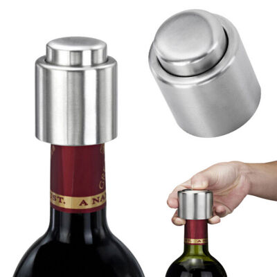 

Stainless Steel Vacuum Sealed Red Wine Storage Bottle Stopper Plug Bottle Cap