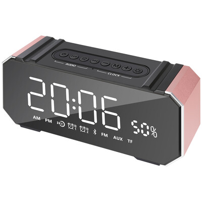 

TOPROAD Time Clock Bluetooth Speaker Portable LCD Display MP3 Speakers Wireless Stereo Subwoofer Soundbox Support Radio USB TF