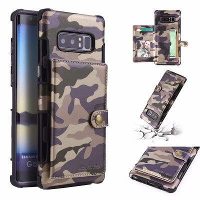 

SHS Phone Case For Samsung Galaxy S8S8 PlusNote 8 Fashion Card slot Camouflage Multifunction Purse Protection