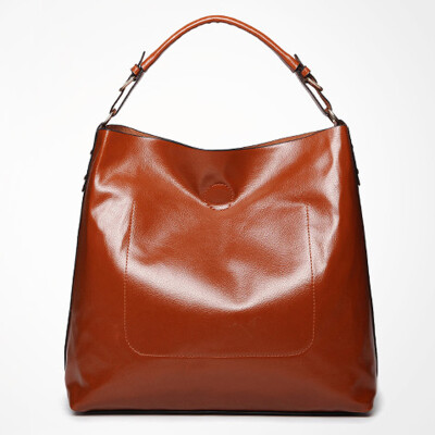 

D.jiani ™ Solid bucket female bag diagonal big bag