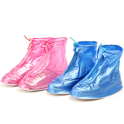 

Ou Runzhe Shoe Coat Thickening Non-slip Waterproof PVC Sushi Rain Shoe Cover 2 Double Couples Set