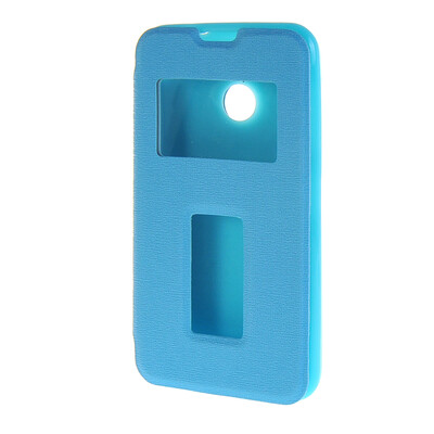 

MOONCASE Side Flip Hard board Slim Leather Bracket Window чехол для Cover Microsoft Lumia 530 синий
