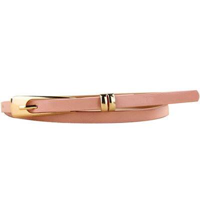 

Jingdong Supermarket Meng Si Ke MSEK WPD13589 Ms belt Korean version of the long buckle double ring luster thin belt belt belt pink