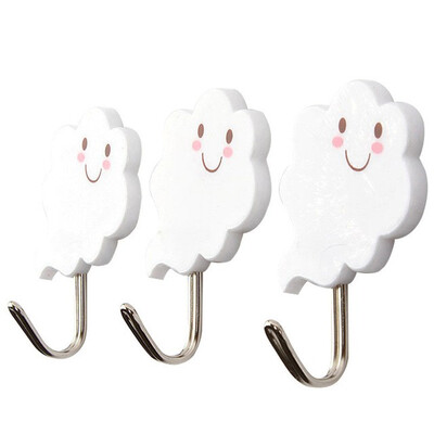 

6pcs Self adhesive cloud shape wall hook wall-Mounted sticky hooks for hanging Key holder Clothes Organizer