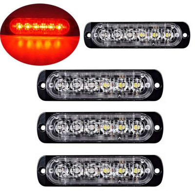 

4pcs car ultra-thin side lights yellow white red&blue warning lights modified truck trucks in the network strobe lights