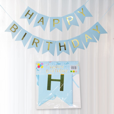 

Fanlus Happy Birthday Banner Party Decorations Versatile Beautiful Swallowtail Bunting Flag Garland Chic White&Gold