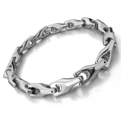

Hpolw 7mm New Jewllery Men Tungsten steel Sterling Silver Bracelet Link Wrist Beer Opener 95"