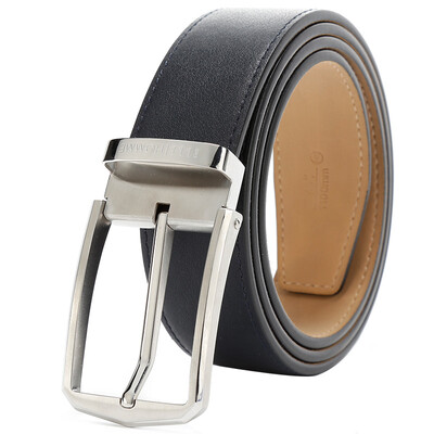 

ELLE HOMME men&39s leather belt business leisure needle buckle male belt new blue E647500121