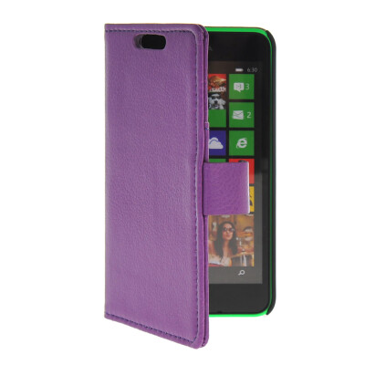 

MOONCASE Slim Leather Flip Wallet Card Pouch with Kickstand Shell Back ЧЕХОЛ ДЛЯ Nokia Lumia 630 Purple